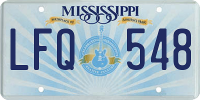 MS license plate LFQ548