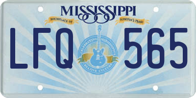 MS license plate LFQ565