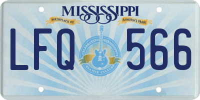 MS license plate LFQ566