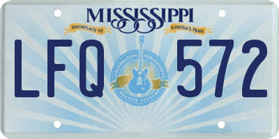 MS license plate LFQ572