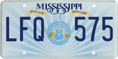 MS license plate LFQ575