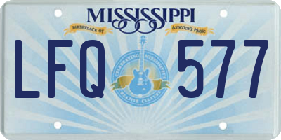 MS license plate LFQ577
