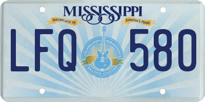MS license plate LFQ580