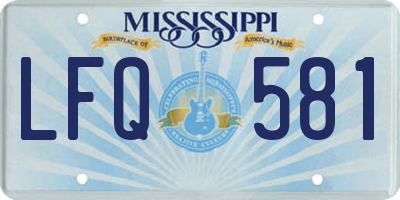 MS license plate LFQ581