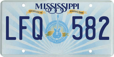 MS license plate LFQ582