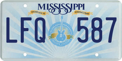 MS license plate LFQ587