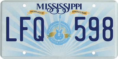 MS license plate LFQ598