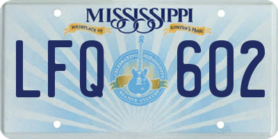 MS license plate LFQ602