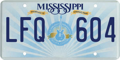 MS license plate LFQ604
