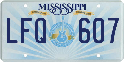 MS license plate LFQ607