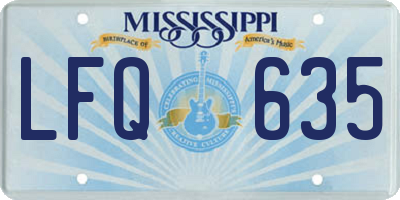 MS license plate LFQ635