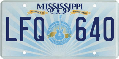 MS license plate LFQ640
