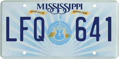 MS license plate LFQ641