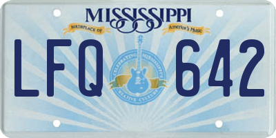 MS license plate LFQ642