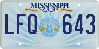 MS license plate LFQ643