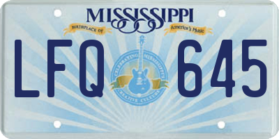 MS license plate LFQ645