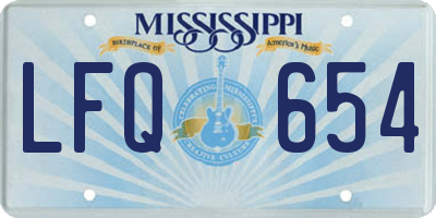 MS license plate LFQ654