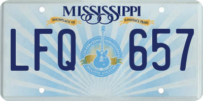 MS license plate LFQ657
