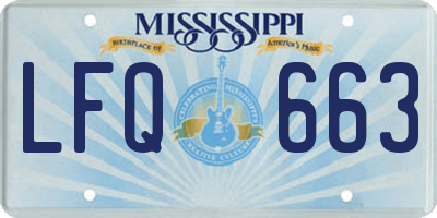 MS license plate LFQ663