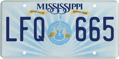 MS license plate LFQ665