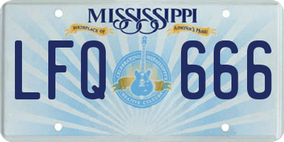 MS license plate LFQ666