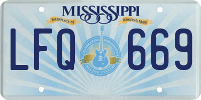 MS license plate LFQ669