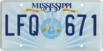 MS license plate LFQ671