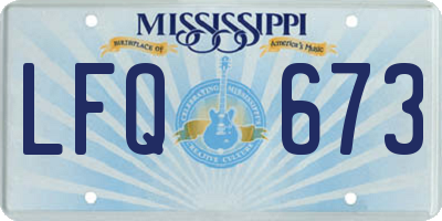 MS license plate LFQ673