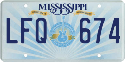MS license plate LFQ674