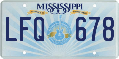 MS license plate LFQ678
