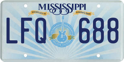 MS license plate LFQ688