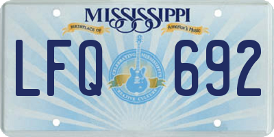 MS license plate LFQ692