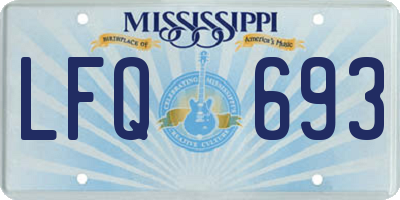 MS license plate LFQ693