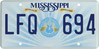 MS license plate LFQ694