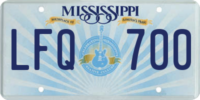 MS license plate LFQ700