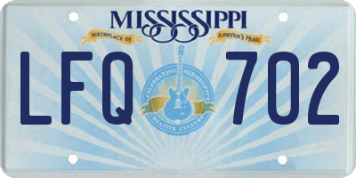MS license plate LFQ702