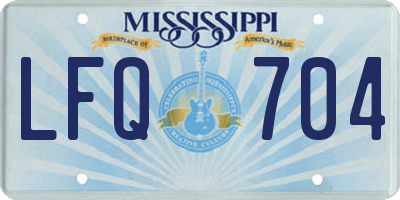 MS license plate LFQ704