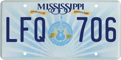 MS license plate LFQ706