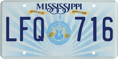MS license plate LFQ716