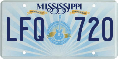 MS license plate LFQ720