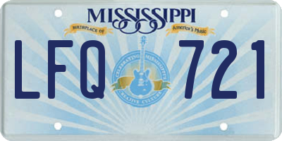 MS license plate LFQ721