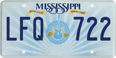 MS license plate LFQ722
