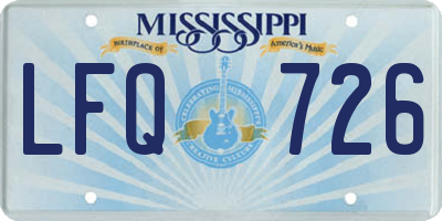 MS license plate LFQ726