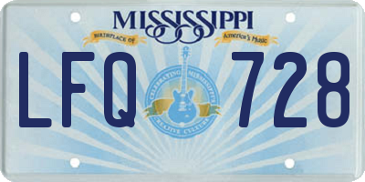 MS license plate LFQ728