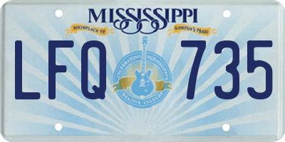 MS license plate LFQ735