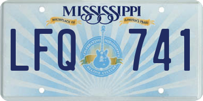 MS license plate LFQ741