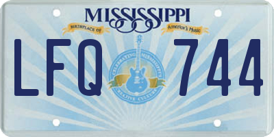 MS license plate LFQ744