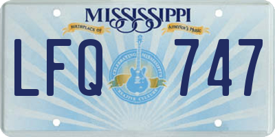 MS license plate LFQ747