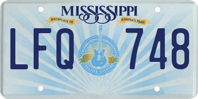 MS license plate LFQ748
