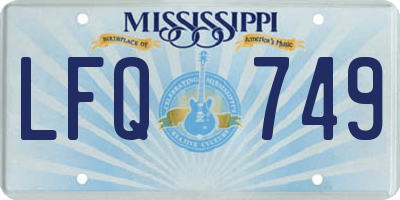 MS license plate LFQ749